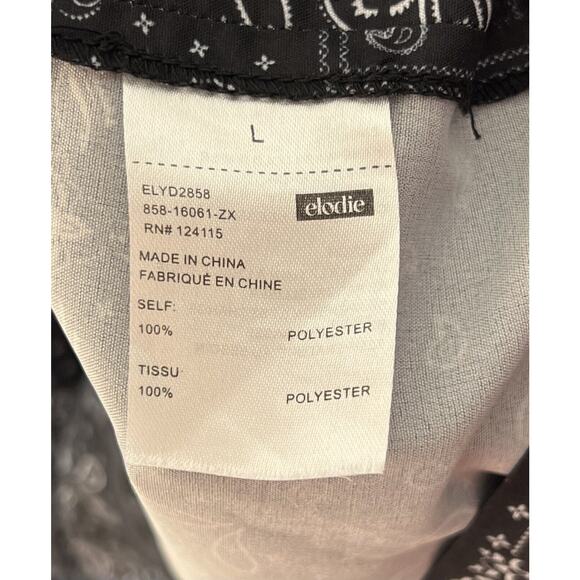 Elodie Mini Dress Womens Size Large Black White Bandana Paisley Halter Keyhole - Picture 4 of 7